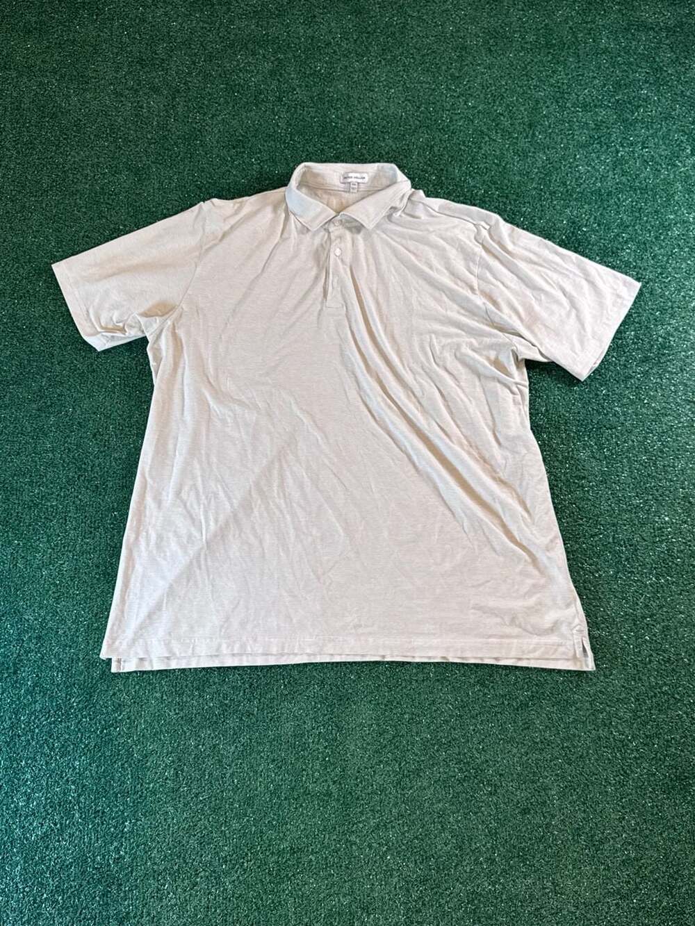 Peter Millar Polo Shirt Size XXL White Gray Stripe Organic Pima Cotton